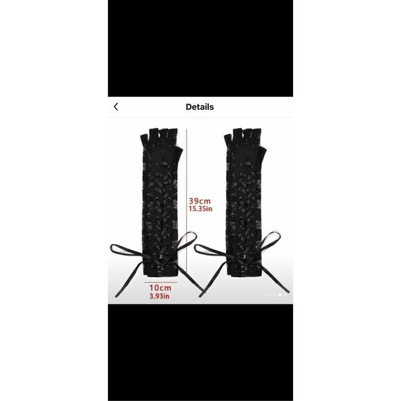 Black corset, long gloves lace up - Picture 3 of 11